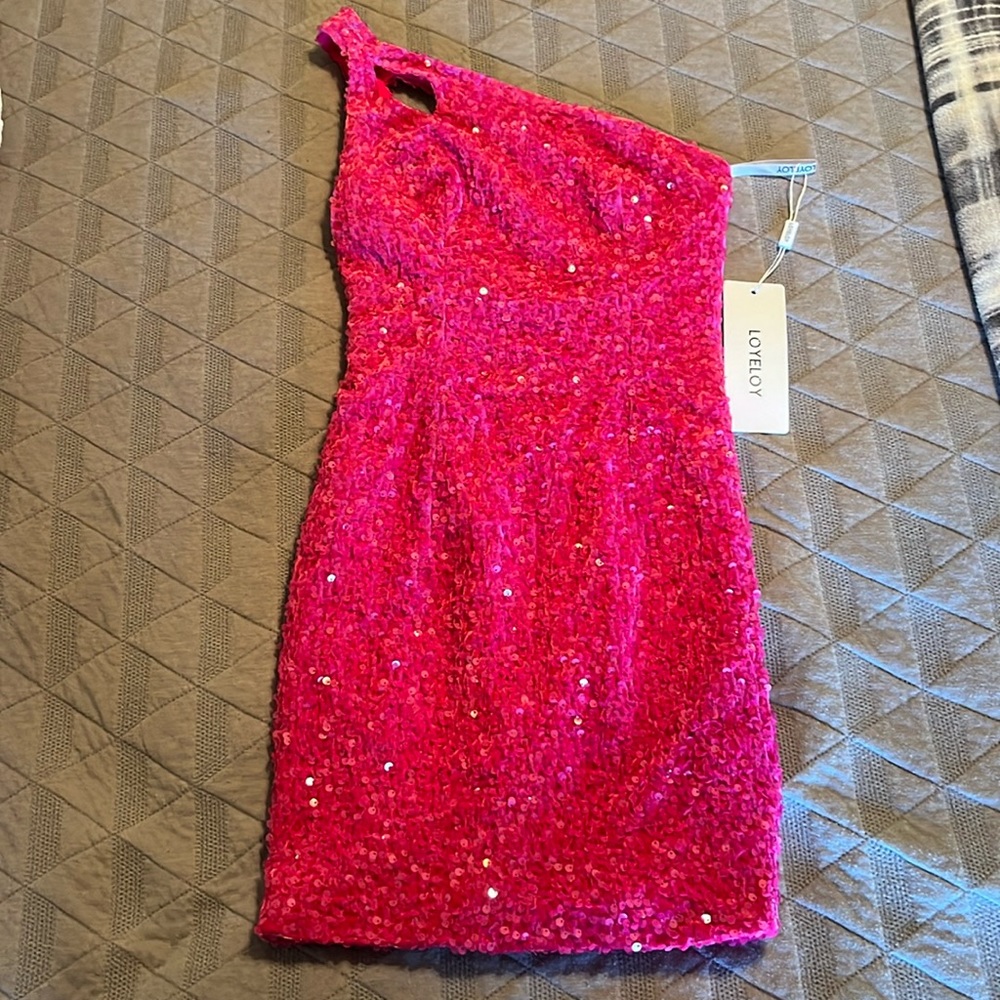 pink homecoming dress. never worn, tags attached